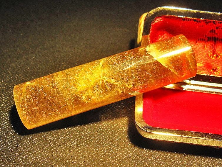 豪華ルチル 印材  15mm [t94-171] 1枚目