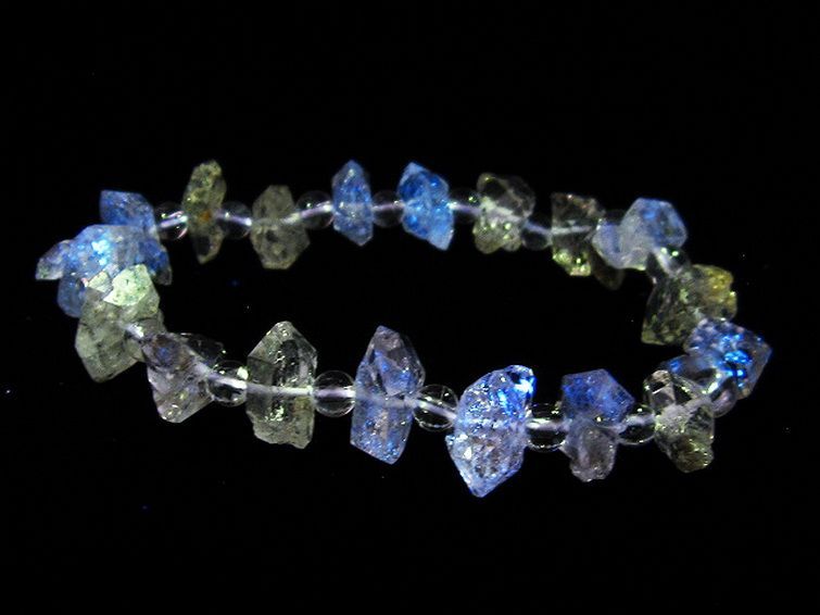 オイルインクォーツ （石油入り 水晶） ブレスレット パキスタン産 [T99-5628] 1枚目