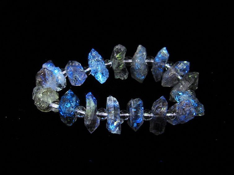 オイルインクォーツ （石油入り 水晶） ブレスレット パキスタン産 [T99-5632] 1枚目