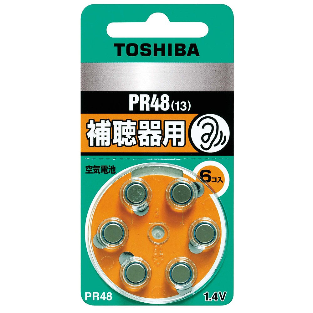 東芝 補聴器用空気電池 PR48V 6P ×1セット ボタン電池の商品画像