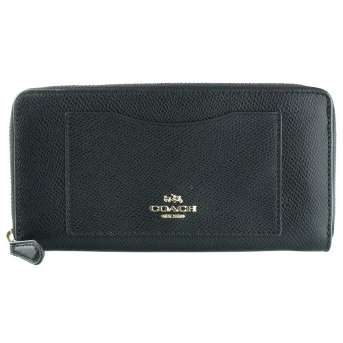 COACH クロスグレイン レザー アコーディオン ジップ ウォレット