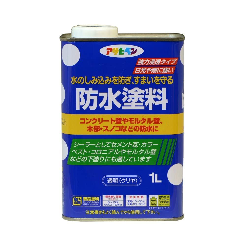  Asahi авторучка краска краска водонепроницаемый краска 1L прозрачный прозрачный маслянистость водонепроницаемый краска мощный проникновение блеск есть 1 раз покрытие наружная стена сделано в Японии 