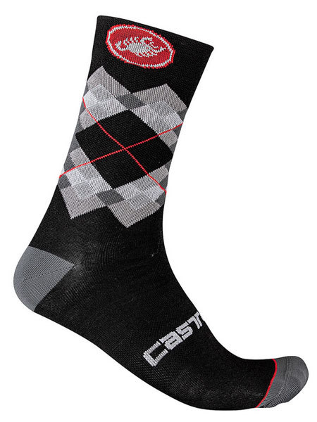 CASTELLI rental teli21554 ROMBO 18 SOCK( cycle носки ):010 BLACK/DARK GRAY/RED