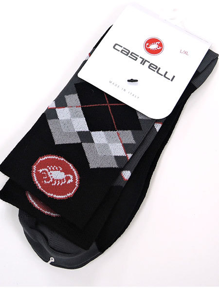 CASTELLI rental teli21554 ROMBO 18 SOCK( cycle носки ):010 BLACK/DARK GRAY/RED