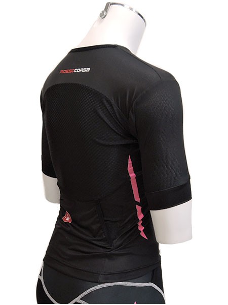 CASTELLI rental teli17099 FREE SPEED W RACE JERSEY( lady's triathlon wear ):010 Black/Pink Fluo