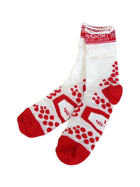 COMPRESSPORT Racing Socks V2 Bike( велоспорт носки ):White Red Dot