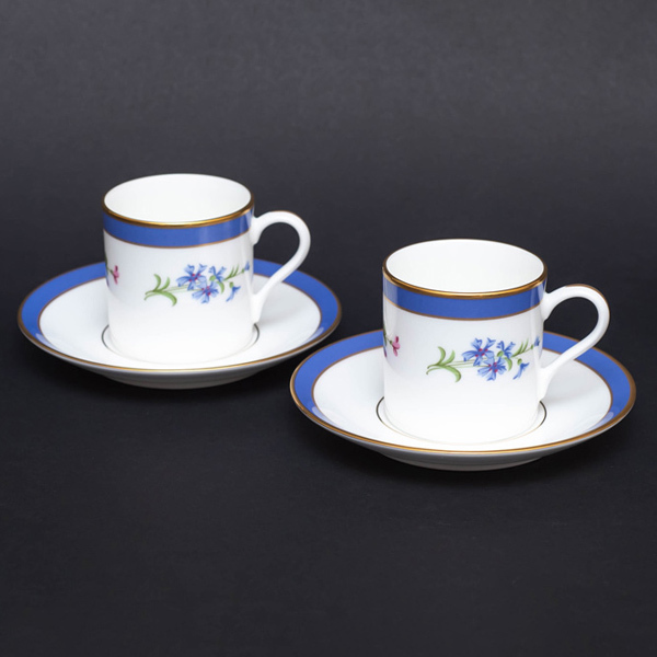  Tiffany floral small cup & saucer ( pair )