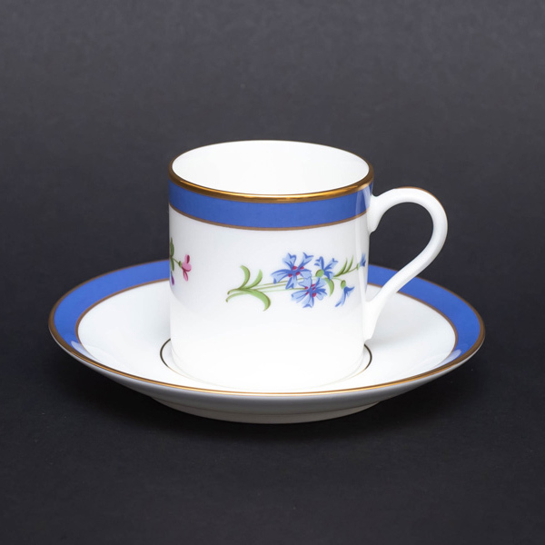  Tiffany floral small cup & saucer ( pair )