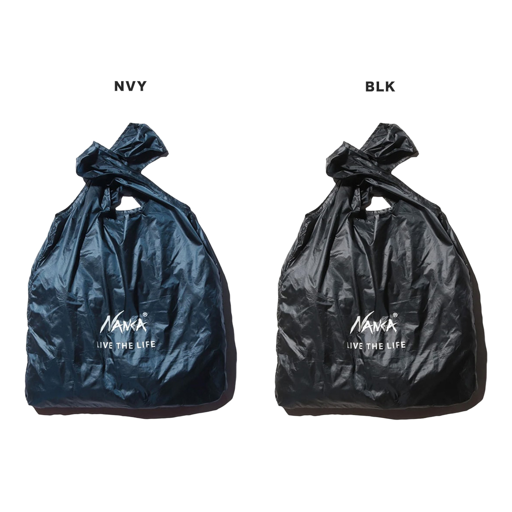 NANGA POCKETABLE ECO BAG (LIVE THE LIFE) naan ga sleeping bag motif compact eko-bag reji bag convenience store bag weak water repelling processing 