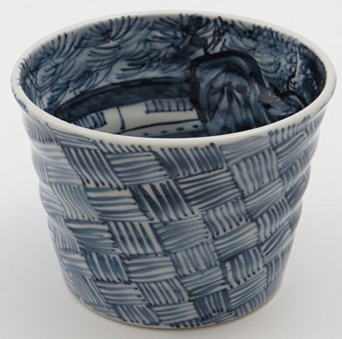  Kyoyaki Shimizu .. rice field ... soba thousand fee . blue and white ceramics net fee inside landscape MK-013