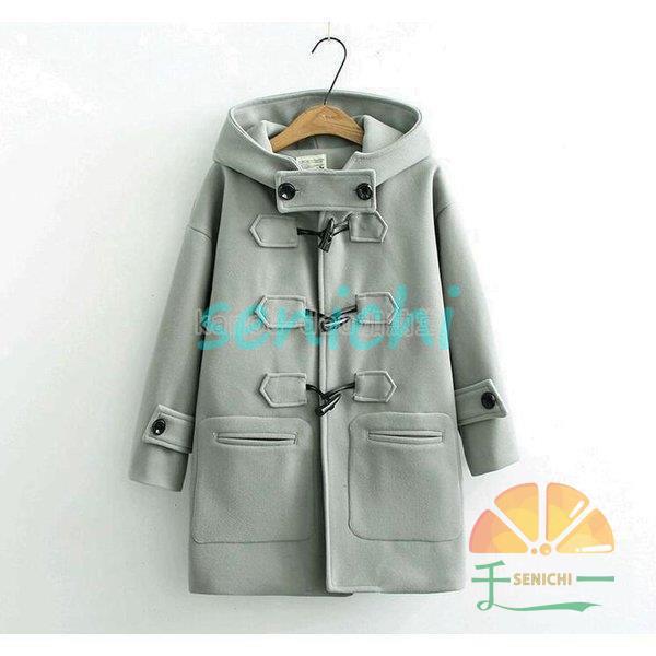  school coat lady's duffle coat cotton inside jacket student light with a hood . thick warm going to school casual protection against cold autumn winter 