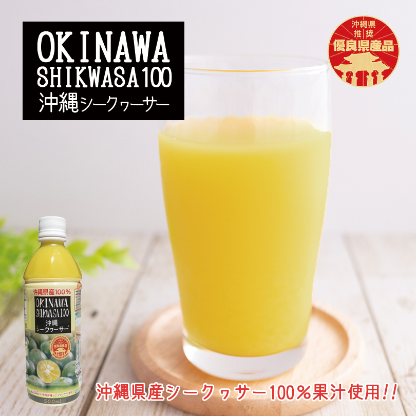 沖縄ハム総合食品 オキハム オキナワシークヮーサー100 ペットボトル 500ml×20 フルーツジュースの商品画像