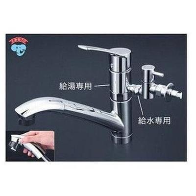 KVK 流し台用シングルレバー式シャワー付混合栓（分岐止水栓付