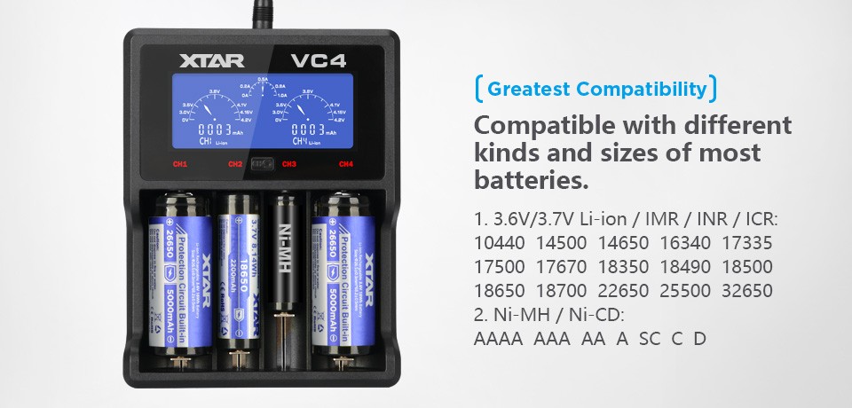XTAR XTAR VC4 Charger 充電池、電池充電器の商品画像