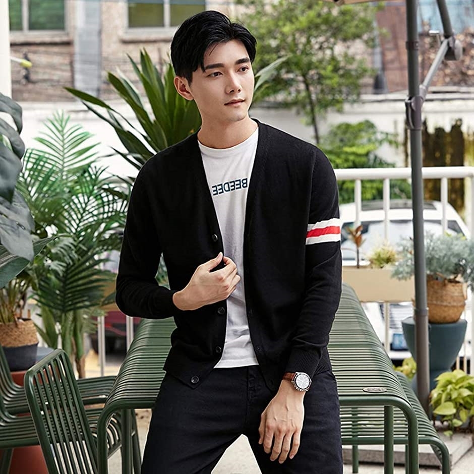 カーディガン メンズ 無地 シンプル ニットカーディガン 長袖 ブラック 黒f280 おしゃれ 男性用 Sale 62 Off