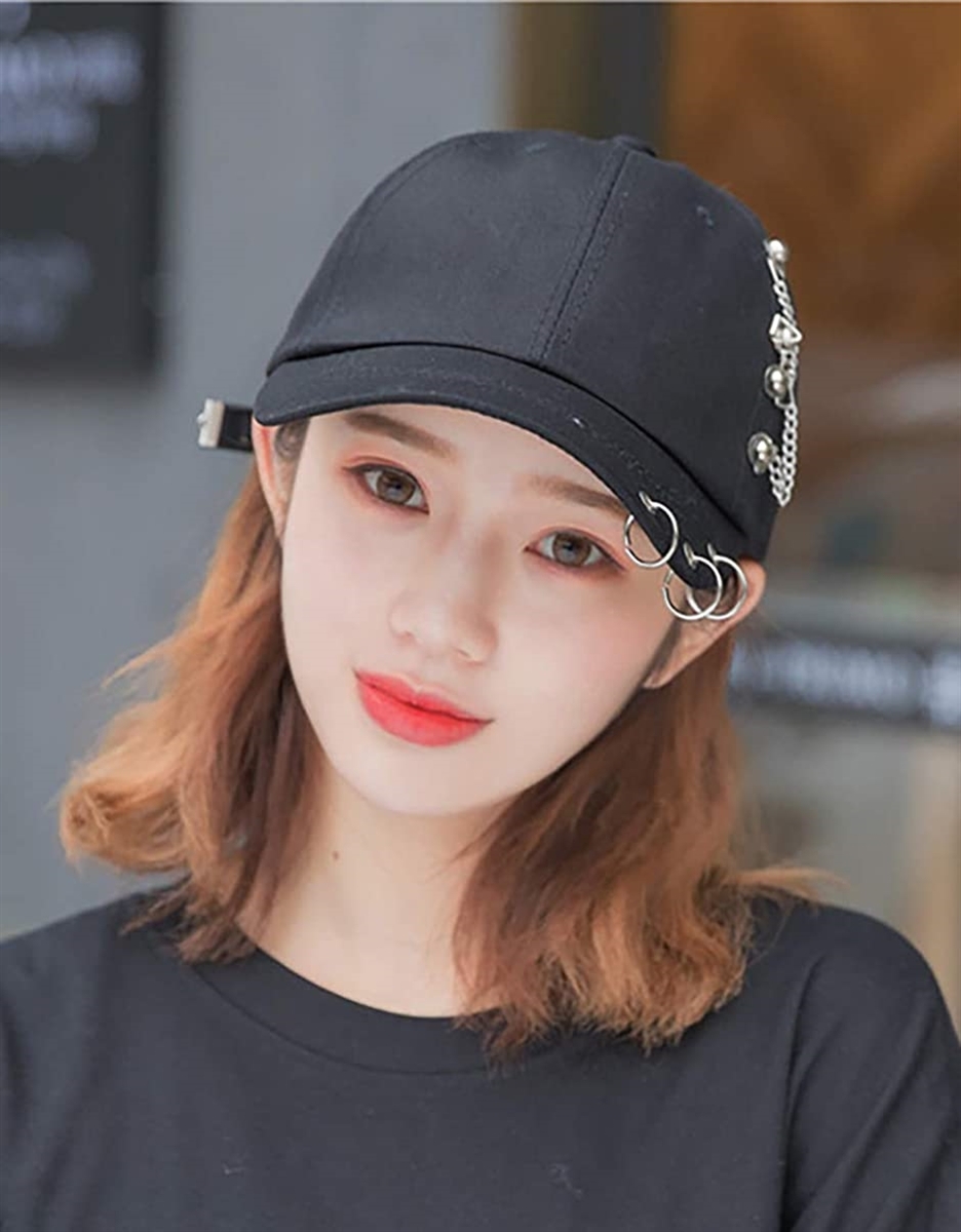 超大特価 チェーンキャップ 帽子 白 韓国 リング ユニセックス 夏
