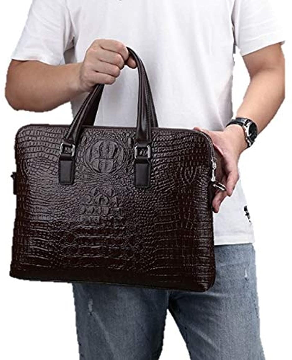 PUレザー ビジネスバッグ 鞄+財布 ワニ柄 クロコ柄 メンズ ショルダー ...