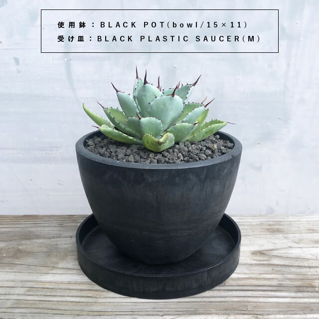 BLACK PLASTIC SAUCER[SIZE:M]16cm черный pot поддонник блюдце модный симпатичный marvista greenship