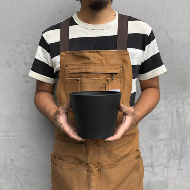 BLACK PLASTIC POT[STANDARD TYPE]17cm×13.5cm black pra pot 6 number plant pot black pot stylish good-looking thickness . pot cover marvista greenship