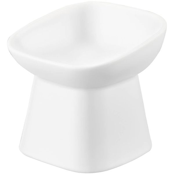 山崎実業 tower 食べやすい高さ陶器ペットフードボウル タワー 斜めトール（ホワイト）の商品画像
