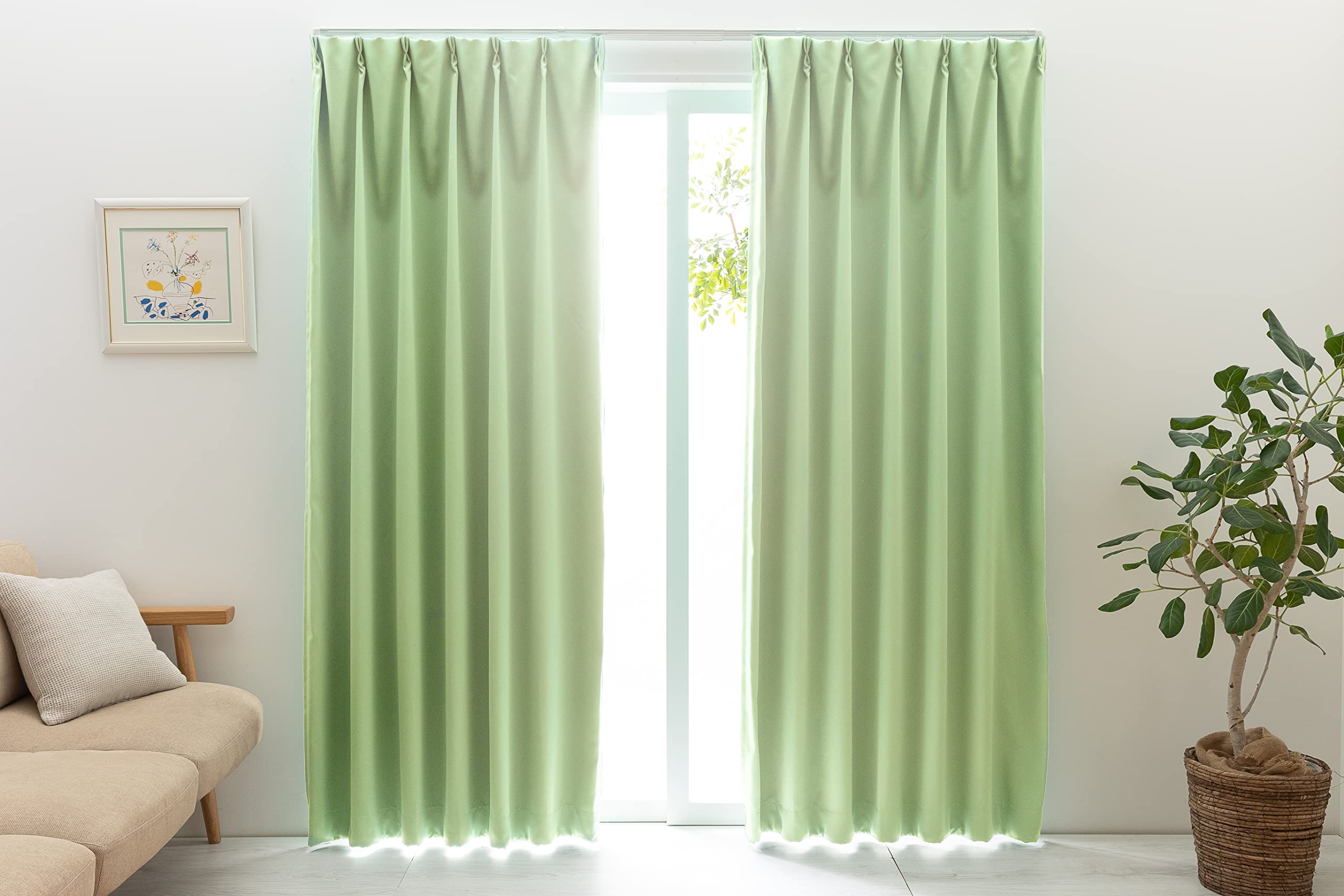 スミノエ 既製カーテン ディズニー アリス アジサイ 100×135cm