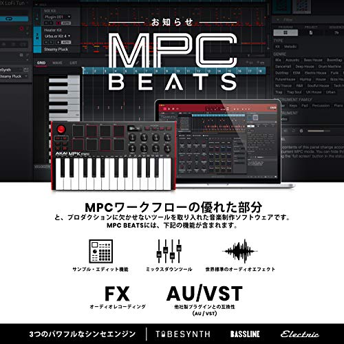 Akai Professional( Akai Pro ) Akai Pro MIDI keyboard controller Mini 25 key USB Velo City correspondence 8 drum pad 