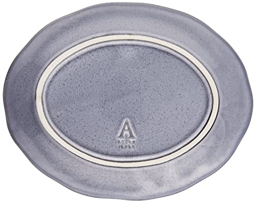 aito завод [ Lien Lien ] plate тарелка овальный plate эллипс тарелка макароны тарелка кекс тарелка длина ширина примерно 18cm S серый под старину прекрасный 