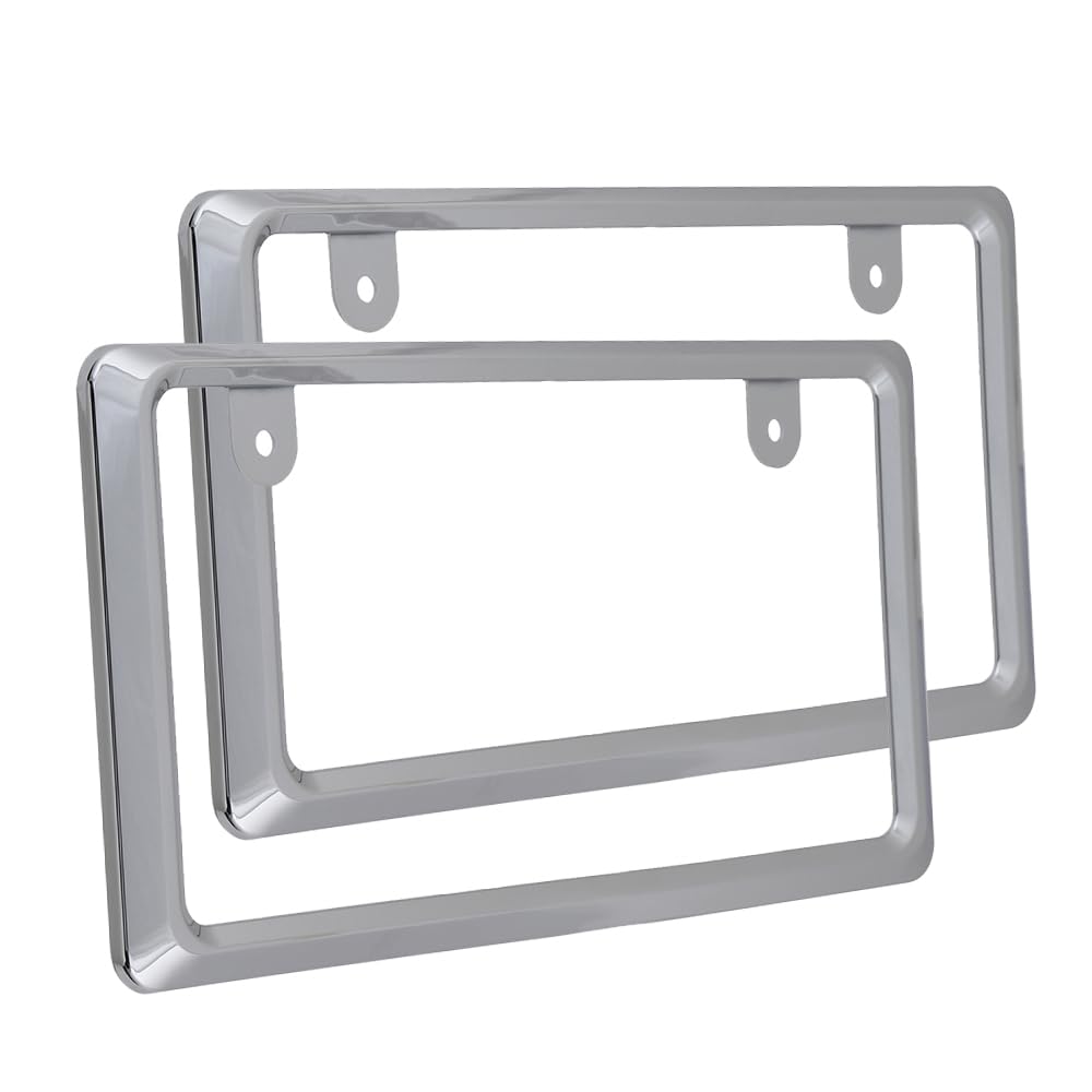 【新法規対応品】 NanoSight ナンバーフレーム クローム 2枚セット 新基準対応 小さく 軽自動車黄色隠し 前後セット 普通車 軽自動車 カスタム 簡単取付の商品画像