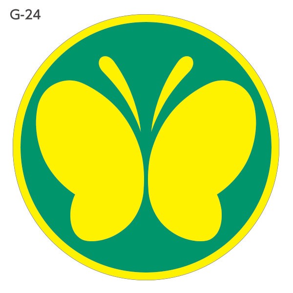 .. handicapped Mark magnet type .. handicapped sign well cab sticker Φ120mm G-24chou butterfly traffic safety seniours wheelchair nursing welfare meeting and sending off car car round diameter 12cm
