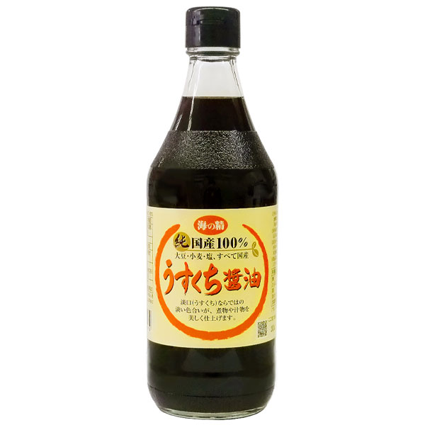 海の精 国産 うすくち醤油 瓶 瓶 500ml × 1本の商品画像