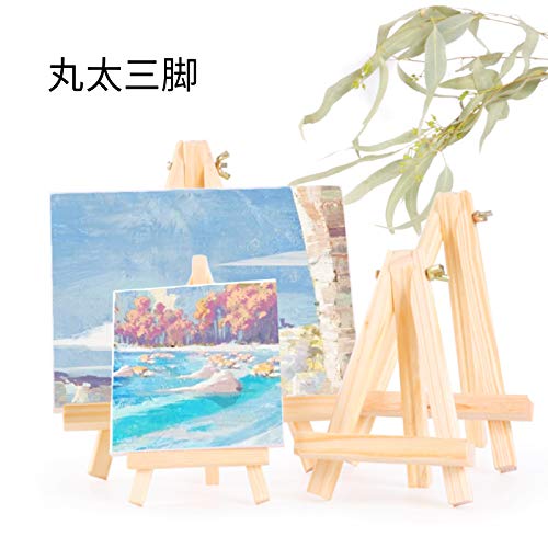 RICISUNG easel stand wooden 2 piece set desk easel Mini tripod easel multifunction photograph exhibition picture ornament . picture natural kindergarten large + small 