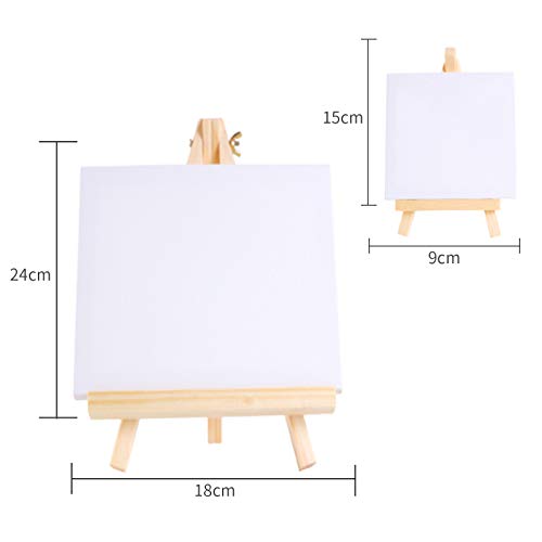 RICISUNG easel stand wooden 2 piece set desk easel Mini tripod easel multifunction photograph exhibition picture ornament . picture natural kindergarten large + small 