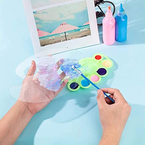 . round shape acrylic fiber paint Palette watercolor Palette oil painting Palette protection film attaching acrylic fiber transparent Palette pigment for container coloring material set paint tray . plate 