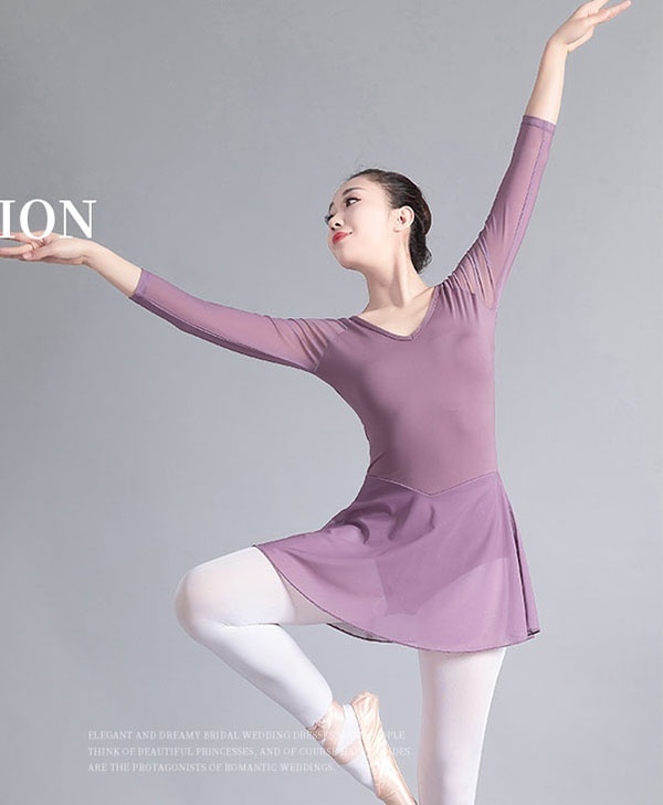  Leotard взрослый балет длинный рукав чёрный ree Leotard юбка нет длинный рукав Junior Mai шт. костюм балет костюм художественная гимнастика урок тренировка надеты 