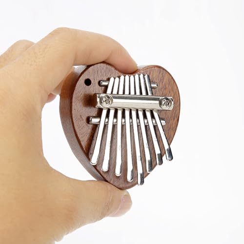  chinese quince ba parent finger piano 8 key high class wood Mini finger piano finger percussion instruments finger music box beginner set child adult beginner oriented heart . shape 