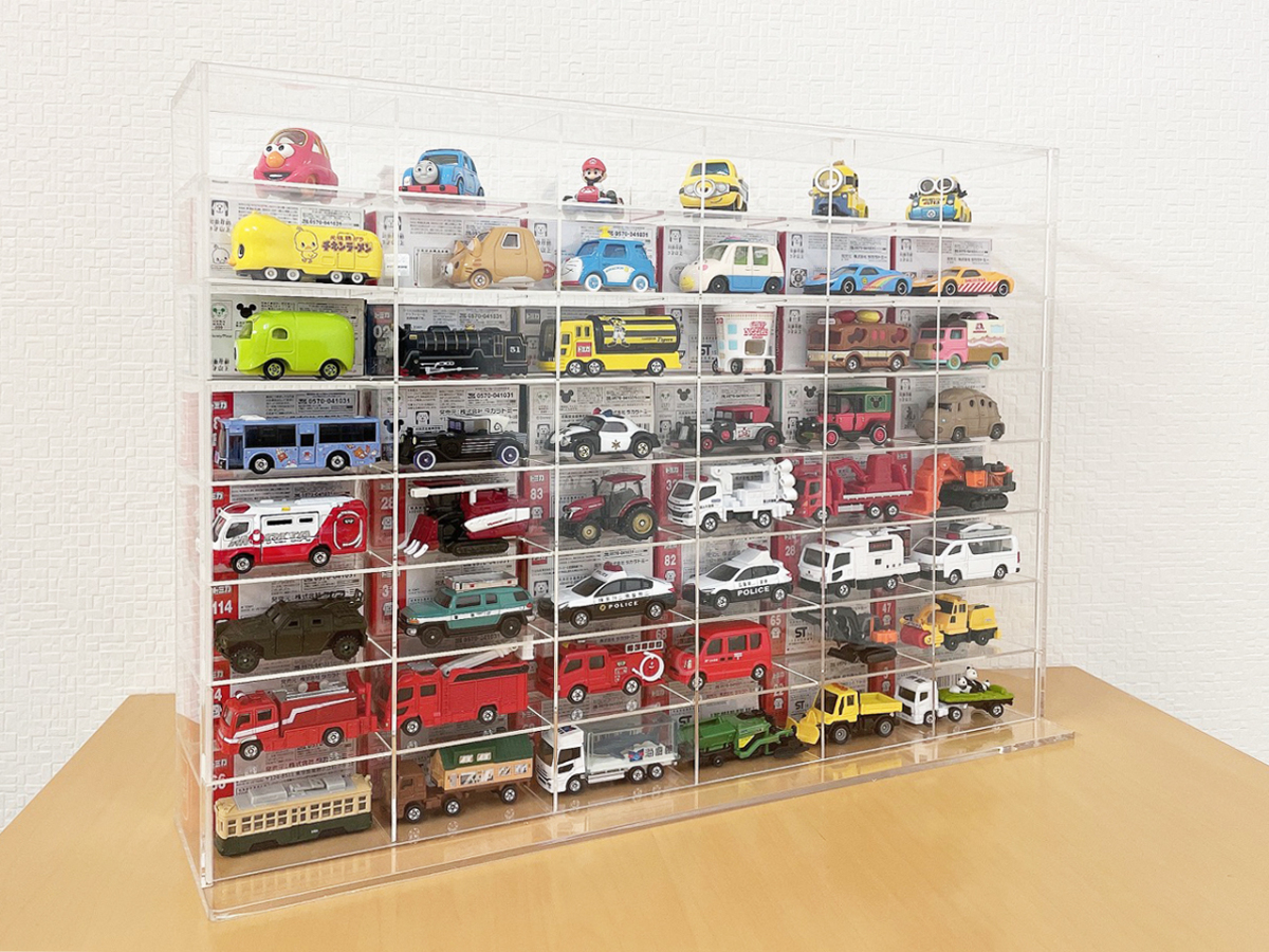 [ all acrylic fiber 48M groove none ] Tomica maximum 96 pcs original house made collection case Tomica minicar hobby made in Japan rack storage shelves 