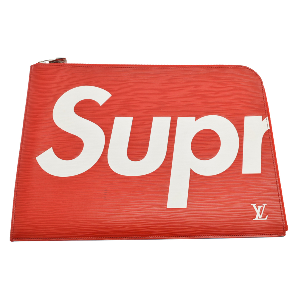 Louis Vuitton × Supreme Epi Pochette Joule GM Clutch Bag Red 