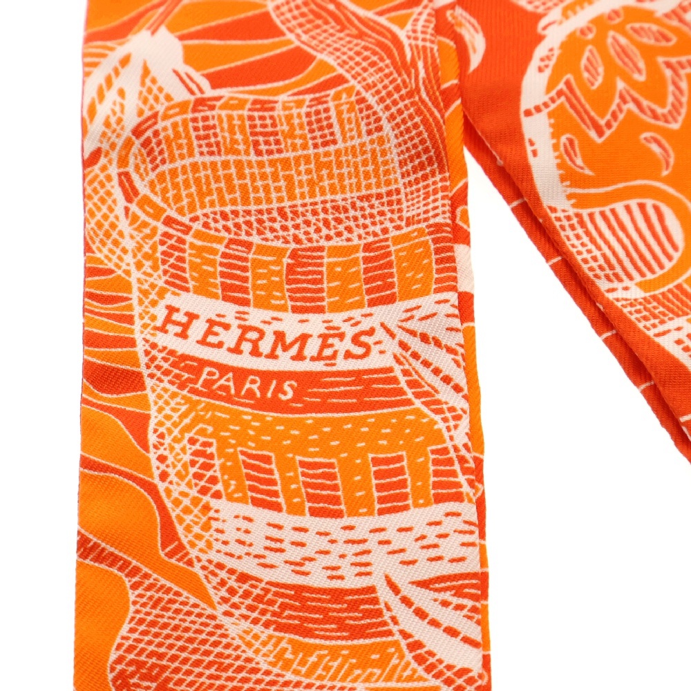 HERMES Hermes La Danse des Amazonestsui Lee Amazon. Dance шелк шарф orange 