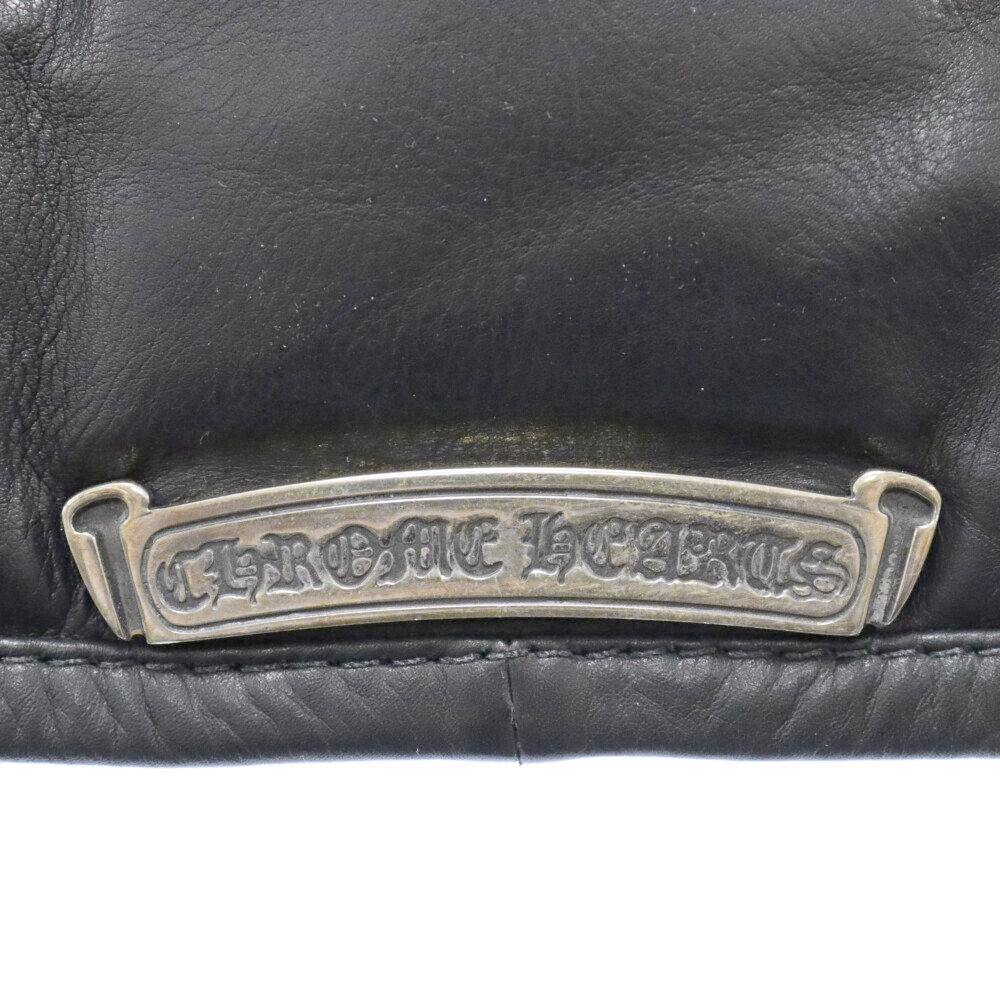 CHROME HEARTS Chrome Hearts Teenage KICKS стеганое полотно кожа жилет черный 