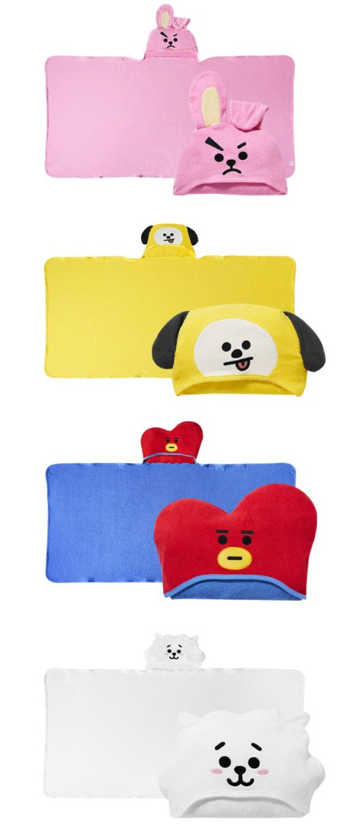 BT21 character hood towel BTS- bulletproof boy .BT21 collaboration official commodity van tongue bts official goods 