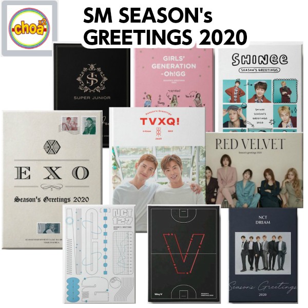 SM ARTIST SEASON'S GREETINGS 2020 TVXQ Tohoshinki SUPERJUNIOR SHINee EXO SNSD RedVelvet NCT127 NCTDREAM WayV artist selection 2020si- Gris smtown