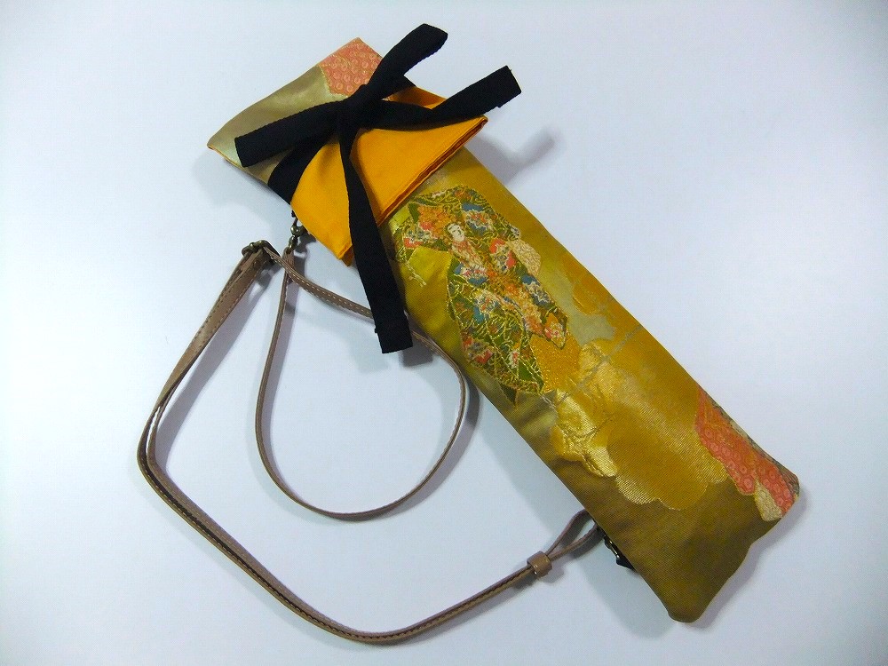 [ba-039] peace pattern * Japanese drum etc. * shoulder with strap chopsticks sack * length sack / obi remake / talent. Mai writing sama 