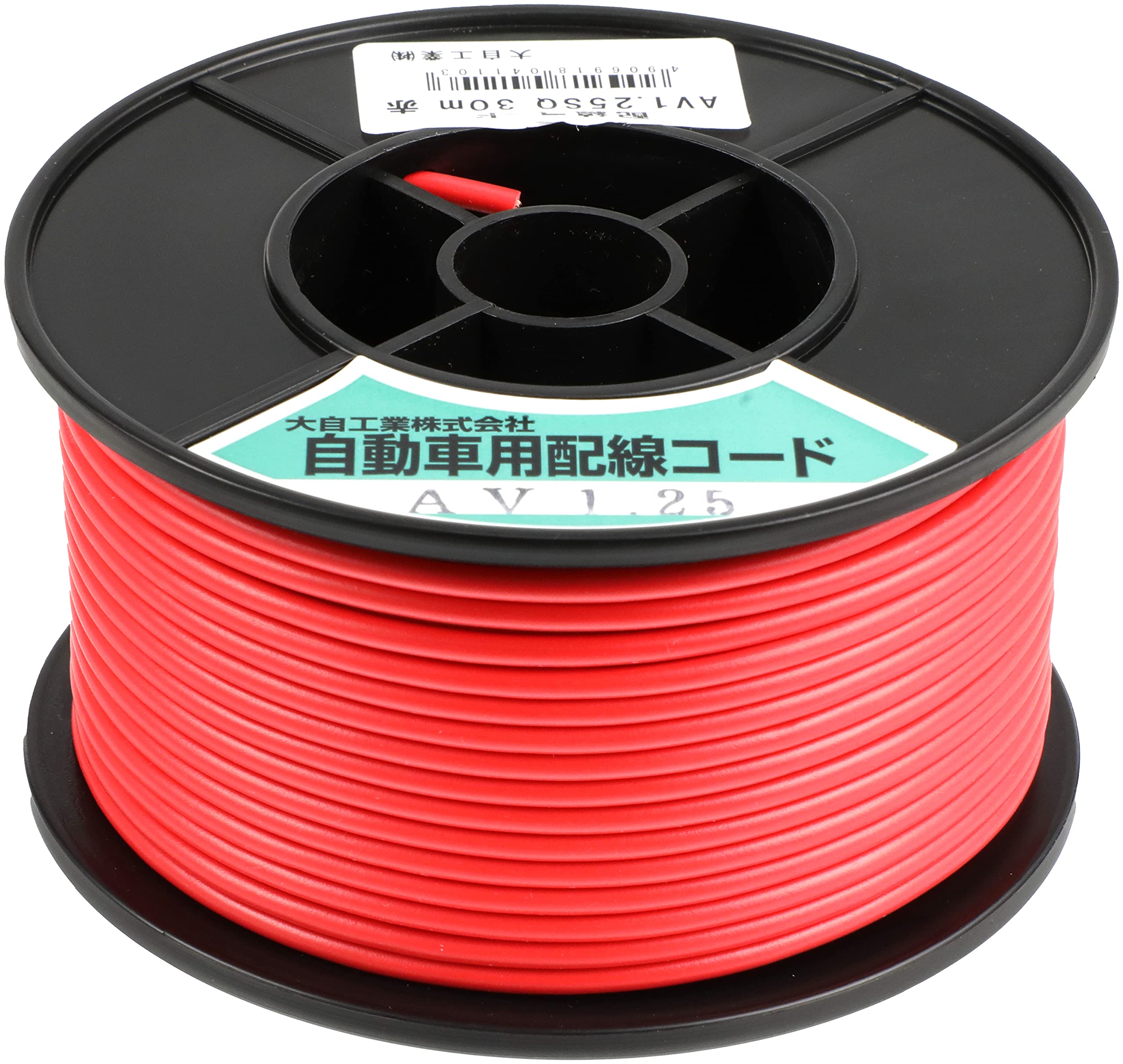 meru Tec (meltec) automobile wiring single code AV1.25 flat person mm red 30m spool volume meltec Daiji Industry AV1.25-R-30