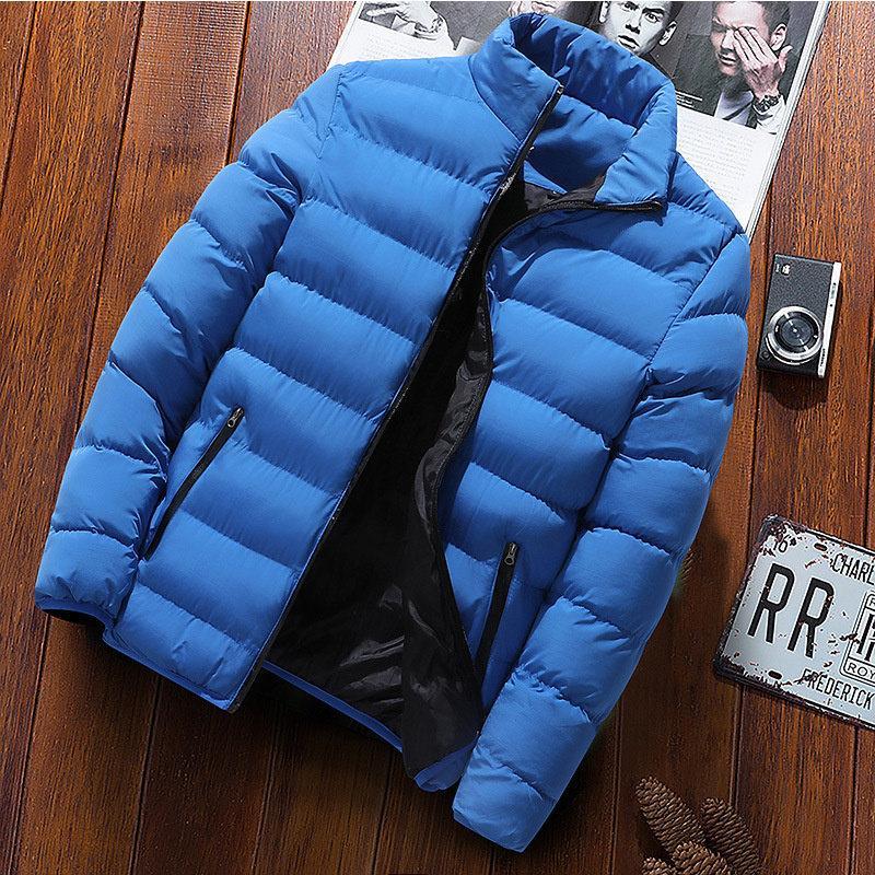  down jacket men's cotton inside jacket outer long sleeve thick water-repellent protection against cold . manner mountain climbing with cotton down coat light weight warm outdoor light coat autumn winter simple 