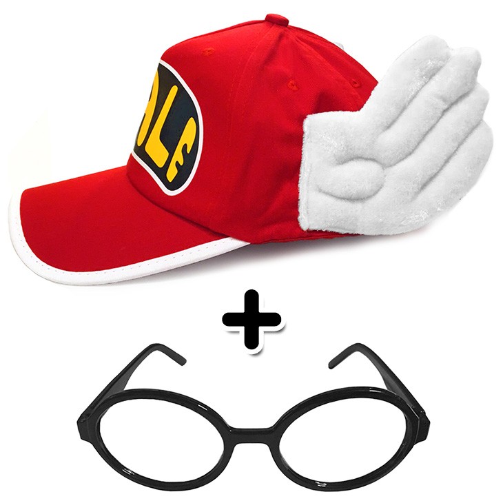 ハロウィン コスプレ あられちゃん 帽子 選べるサイズ 大人用 子供用 めがね セット 男女兼用 Dr.スランプ アラレちゃん キャップ