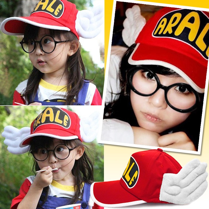 ハロウィン コスプレ あられちゃん 帽子 選べるサイズ 大人用 子供用 めがね セット 男女兼用 Dr.スランプ アラレちゃん キャップ