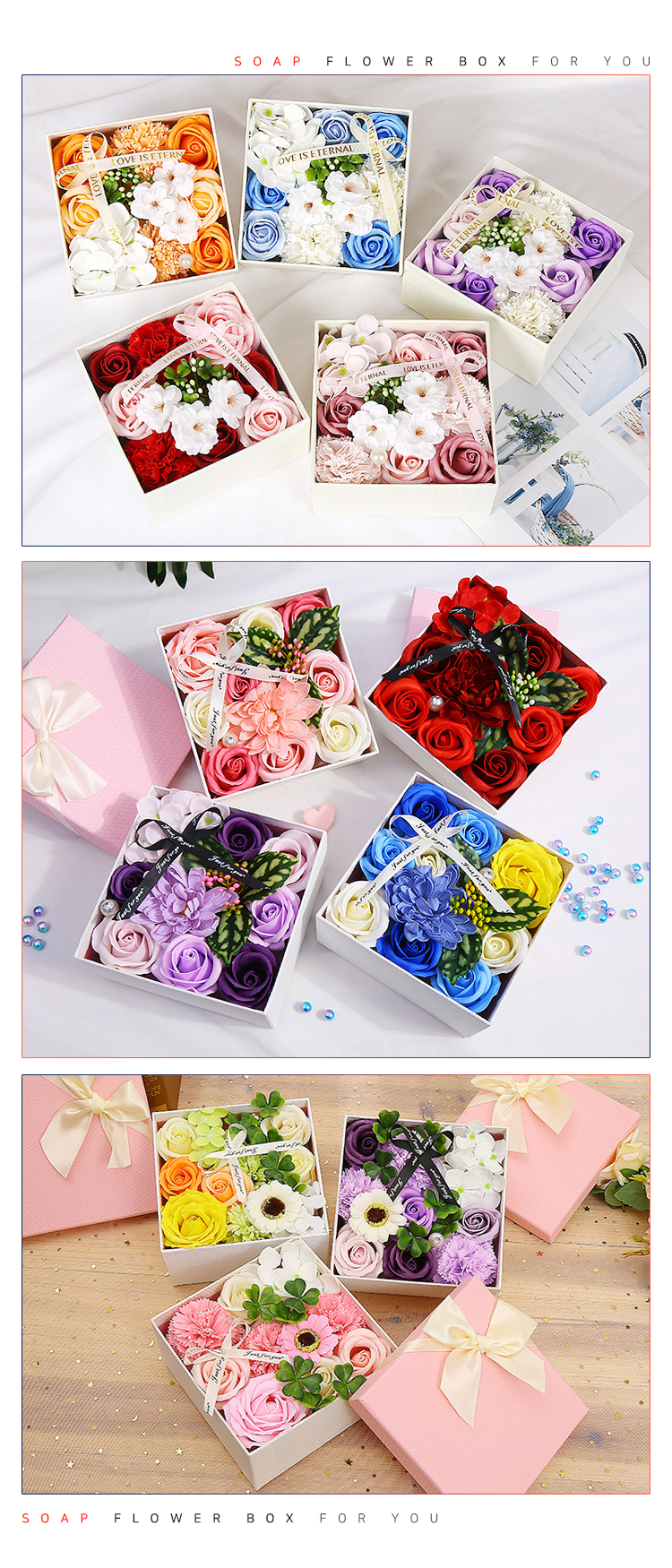  soap flower box gift flower birthday present car bon flower stylish rose present artificial flower presentation birthday celebration inside festival . marriage festival .. job festival .