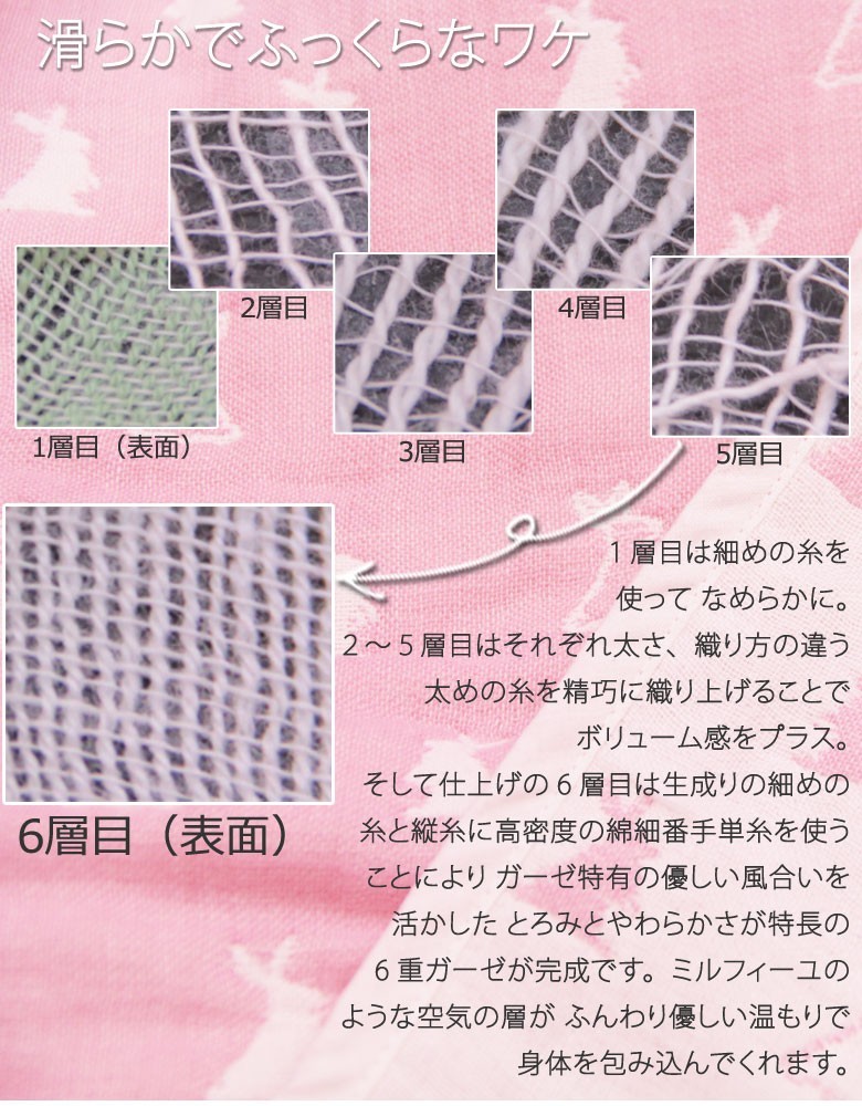  made in Japan 6 -ply gauze packet single size 140×190cm fuwara. district production gauze packet baby baby child .... daytime . animal animal ......