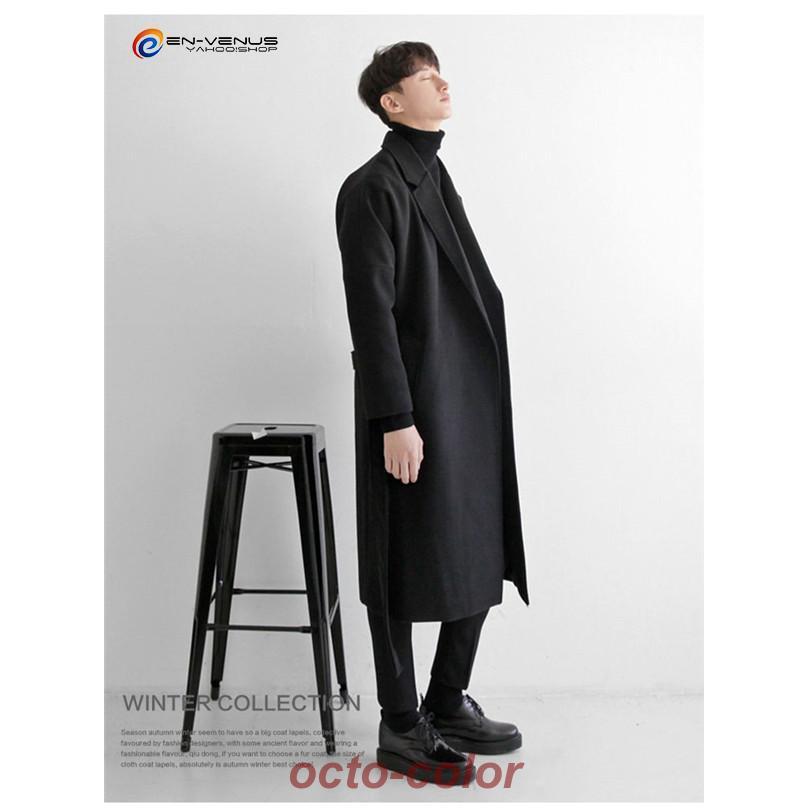  trench coat Chesterfield coat long coat men's business coat outer turn-down collar coat with cotton autumn winter large size casual stylish 