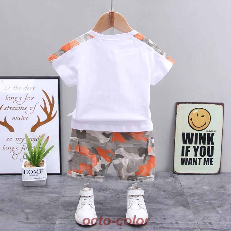  Kids baby clothes setup T-shirt short sleeves camouflage pattern child clothes top and bottom set casual man girl summer pants 80cm 90cm 100cm 110cm 2281